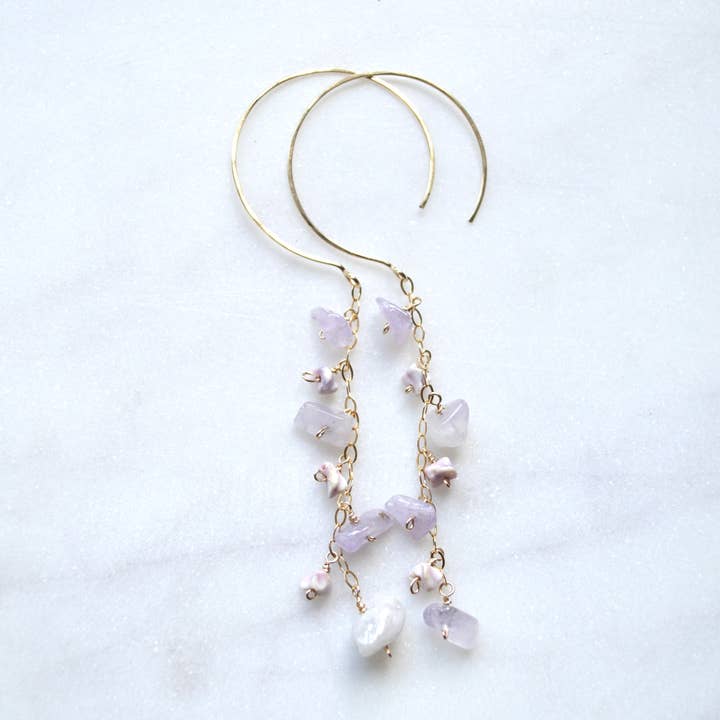 Salty But Sweet – Engroshandel Hængeøreringe og creoløreringe – Dinglende ametyst Øreringe0