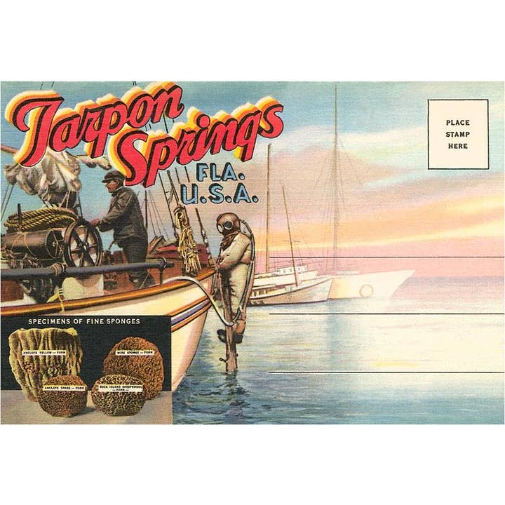 Found Image Press - Wholesale Magnet - Magnet PF-95 Postcard Folder, Tarpon Springs, Florida
