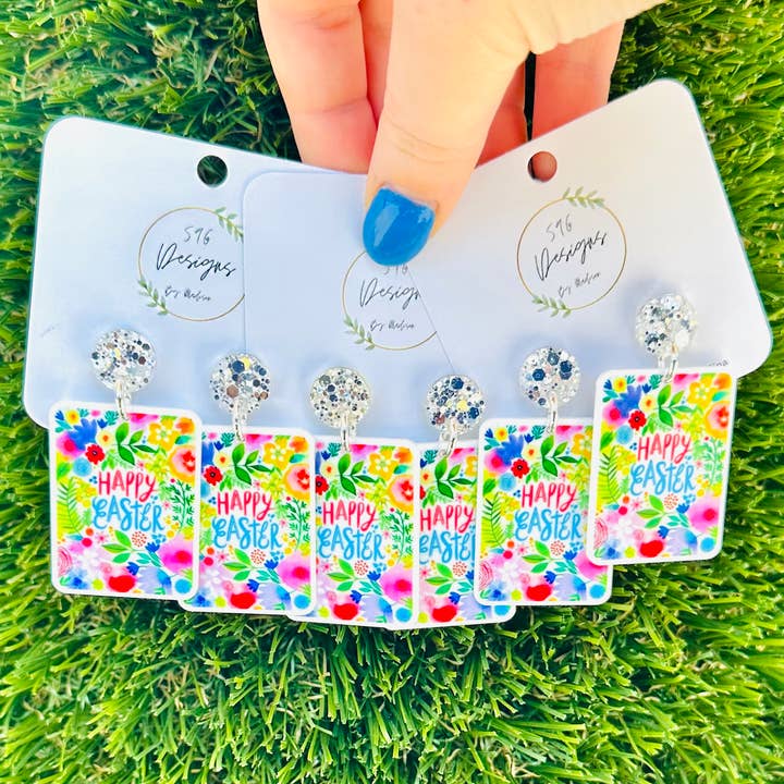 Glad Påsk Statement-örhängen för wholesale av 596 Designs