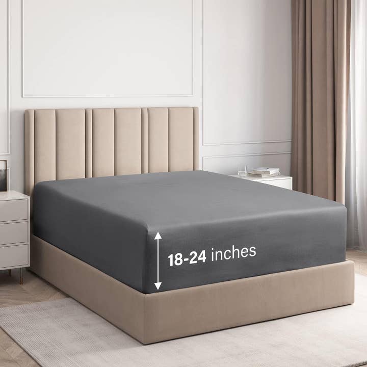 CGK Unlimited - Wholesale Fitted Sheet - 100% Cotton 400 TC Fitted Sheet Only - Fits 18"-24" Mattress31