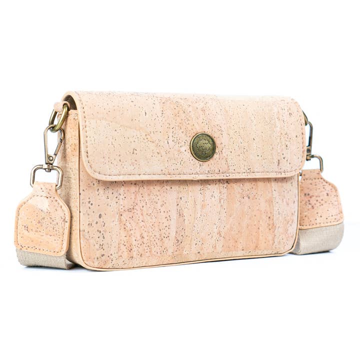 Meninas Bonitas Cork - Wholesale Crossbody Bag - Women's - Natural Cork Structured Crossbody Bag for Women BDCS-BAG-23104