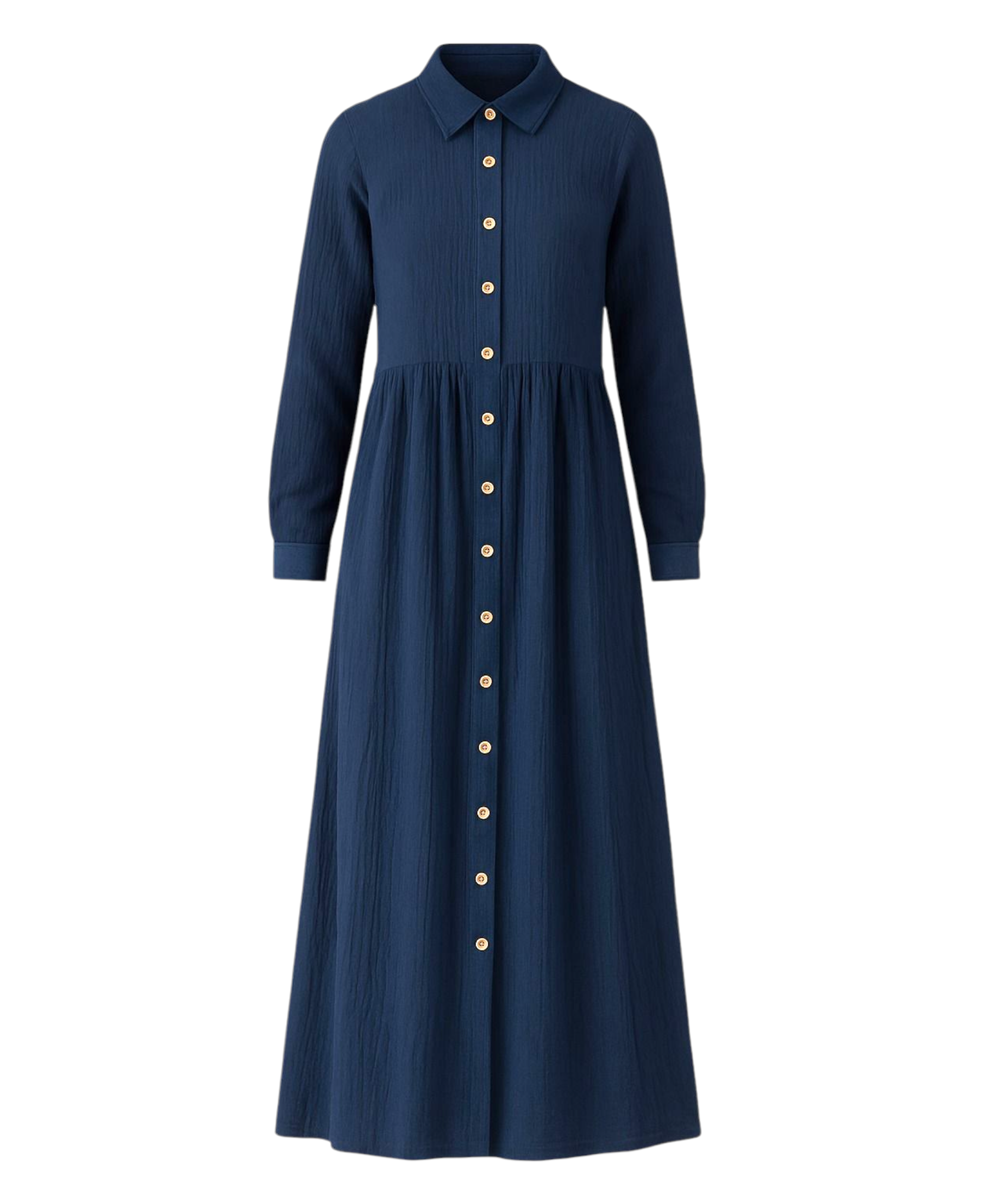 WENOR - Vente Robe – femme - Robe d'été longue en mousseline 100 % coton avec patte de boutonnage, 145 cm7