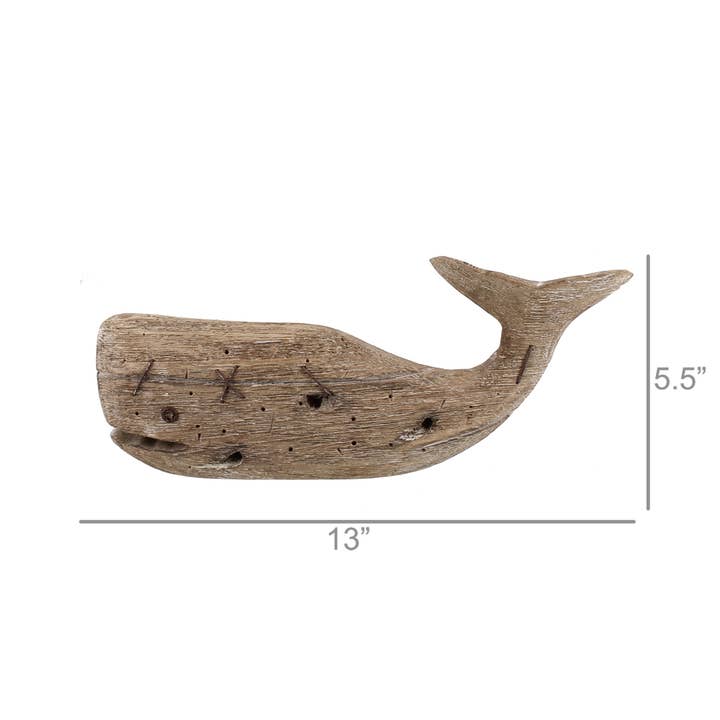 HomArt - Wholesale Decorative Tabletop Object - Kelso Wood Sperm Whale - Sm - Natural Wood1