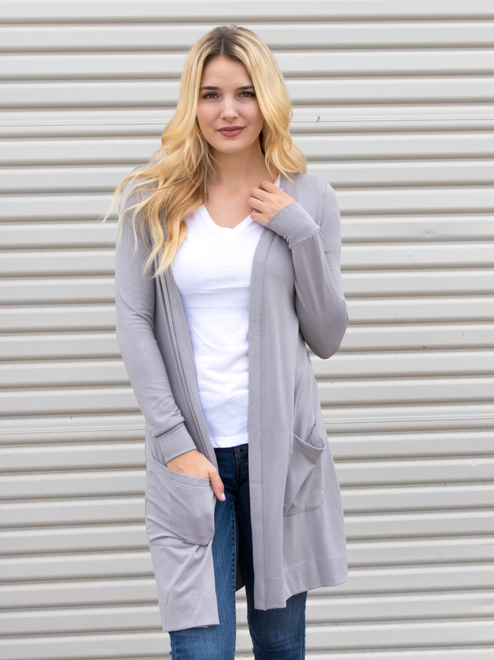 Tickled Teal - Wholesale Cardigan - Women's - Long Pocket Cardigan2