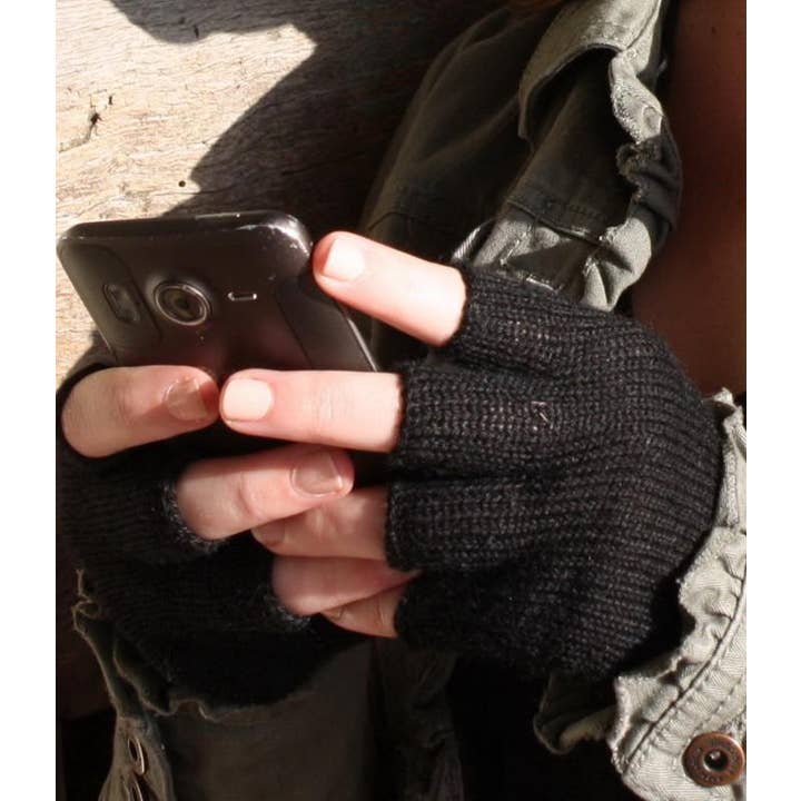 Guantes de alpaca de punto sin dedos 100% de alpaca coloridos para venta al por mayor de Choice Alpaca Products