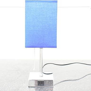 Table Lamp Pull Chain Silver Plating Square Base Grey for wholesale by DEENZ