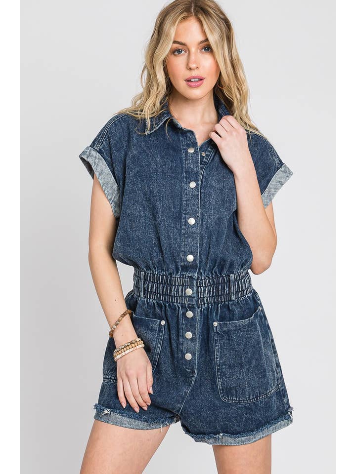 Sewn and Seen - Venta al por mayor Peto - Mujer - Mameluco de mezclilla con botones y bolsillos16