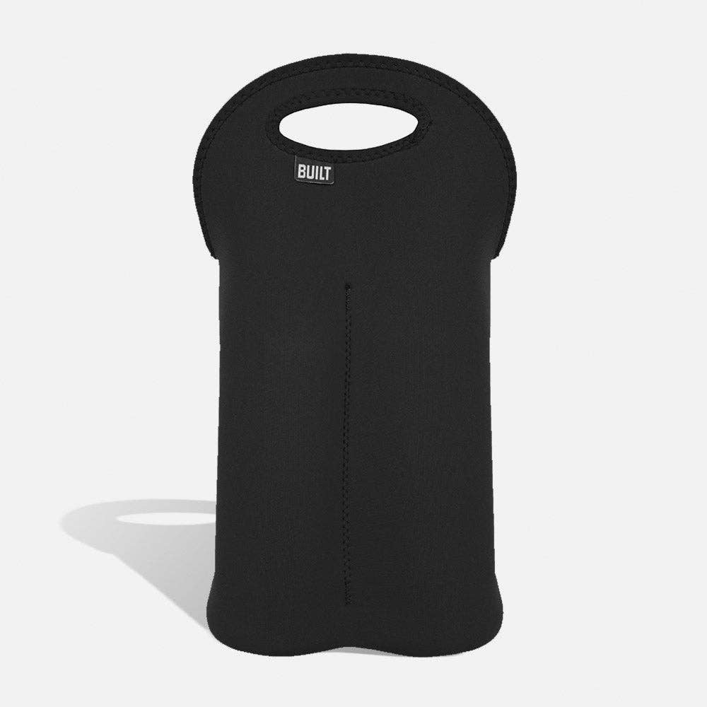 Built NY - Vente Sacs pour bouteilles de vin - Sac fourre-tout à deux bouteilles de vin - Noir0