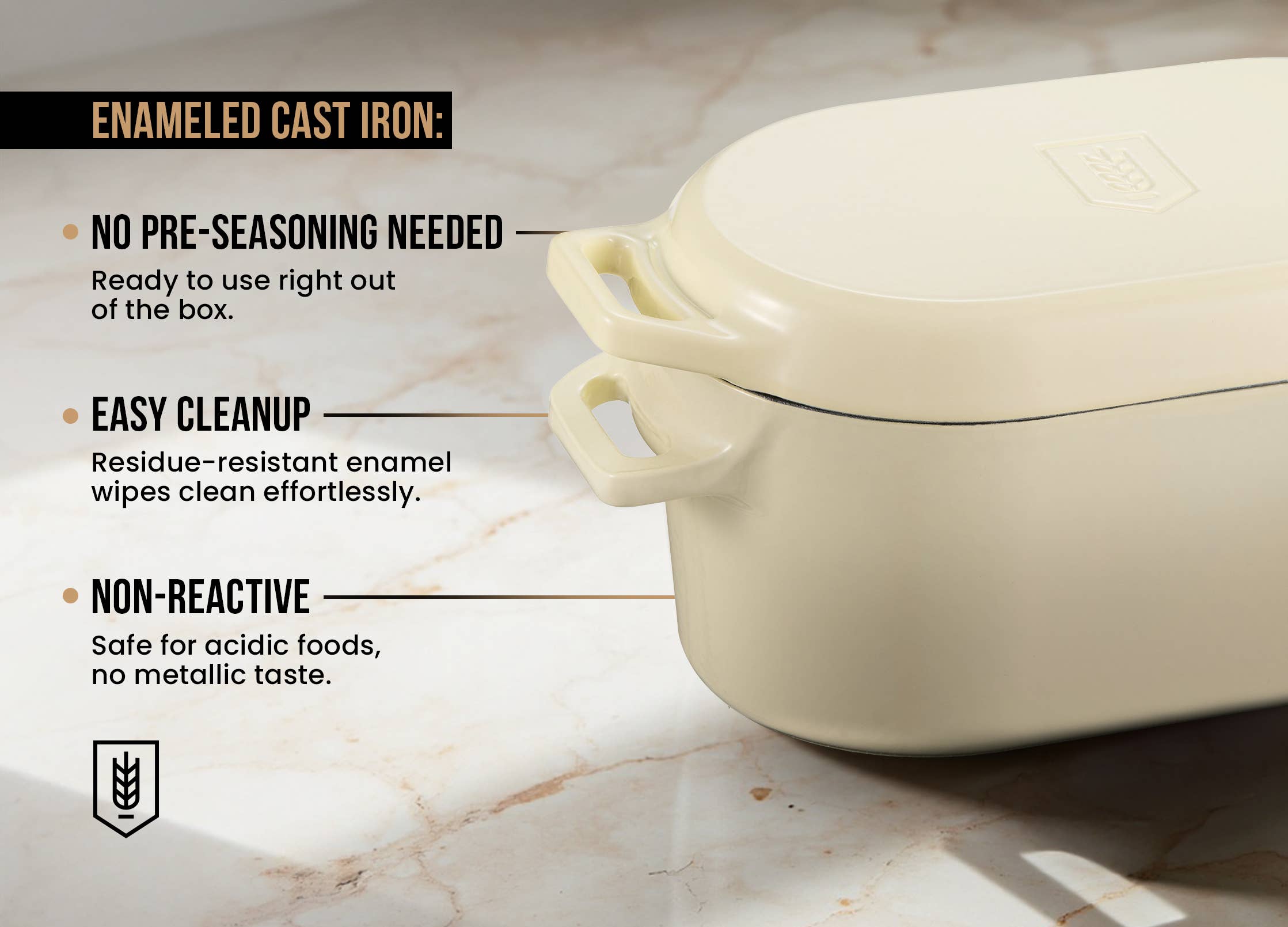 Kook - Wholesale Cooking Pot - Kook Dutch Oven with Lid, Enameled Cast Iron, 3.4 qt21