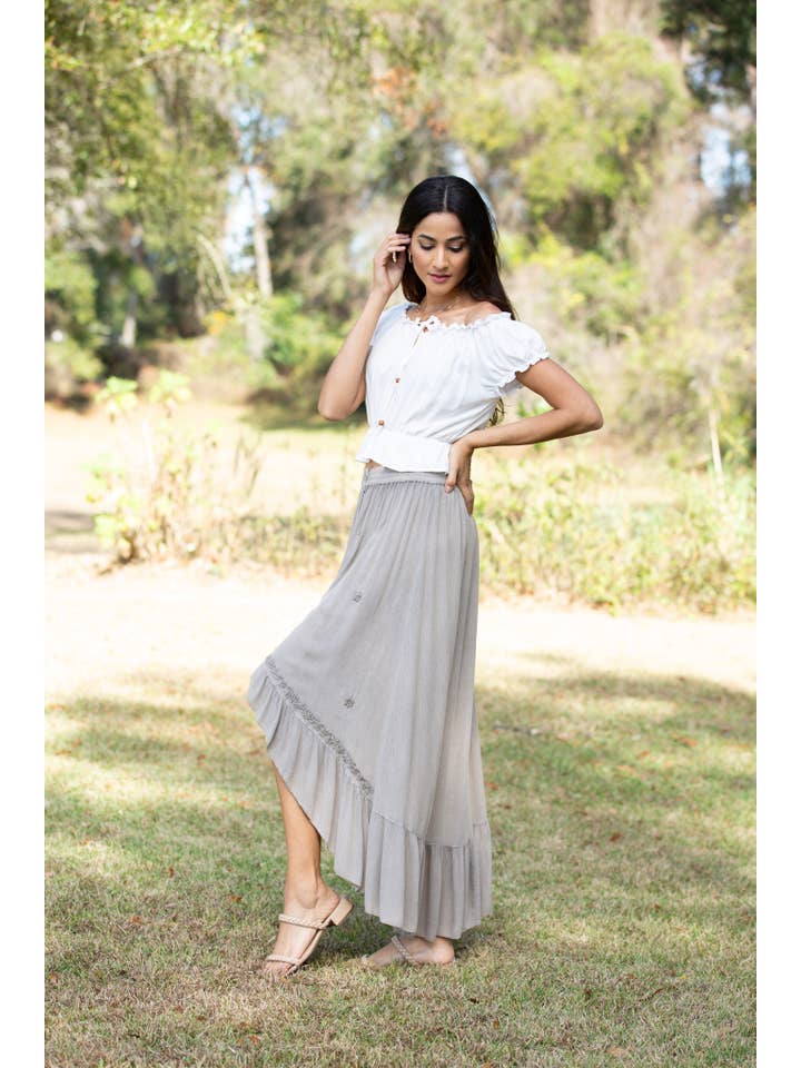 Sacred Threads - Wholesale Skirt - Women's - Bohemian Dipped Hem Skirt