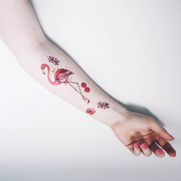 PAPERSELF - Wholesale Temporary Tattoo - Flamingo Temporary Tattoos Stickers