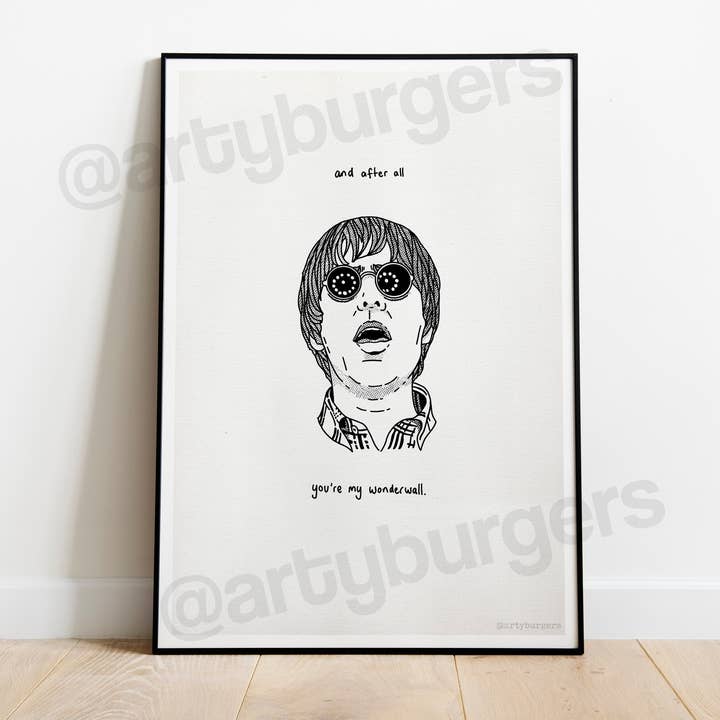 Wonderwall//Oasis | Liam Gallagher | Noel Gallagher | A5 para venta al por mayor de ArtyBurgers