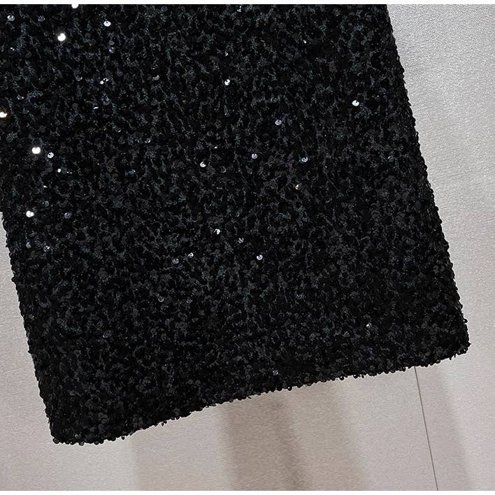 Black DR856Y Elegant Sequin Short-Sleeve Fitted Dress for Women 20 for wholesale on Faire7