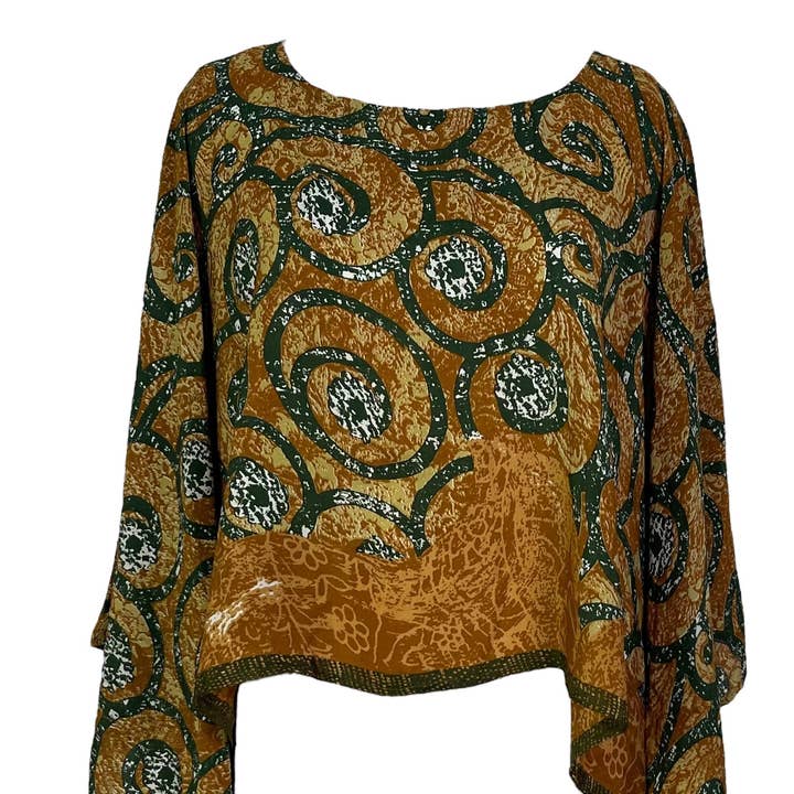 PRC6555 Avatar Pure Silk Capelet Poncho for wholesale by sariKNOTsari