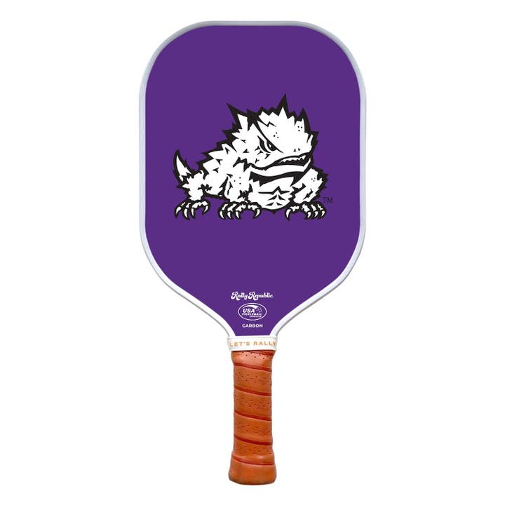 TCU Horned Frogs Purple Horned Frog Mark Pickleball Paddle (B2B) for wholesale by Rally Republic