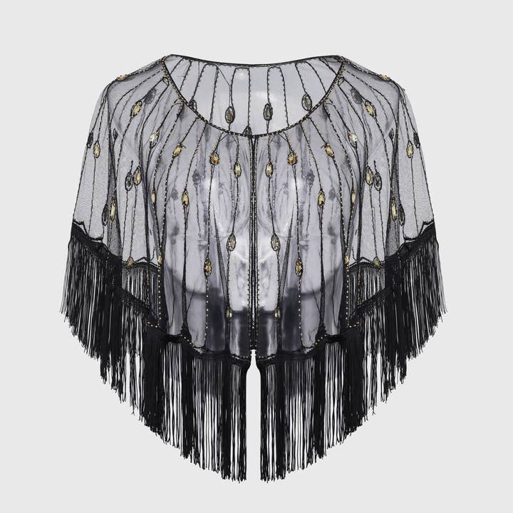 BABEYOND - Wholesale Wrap - Women's - Elegant Crystal Beaded Fringe Shawl0