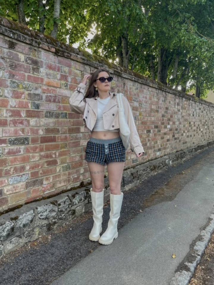 Stone Cropped Double Breasted Trench Coat - Honor for wholesale by Femme Luxe