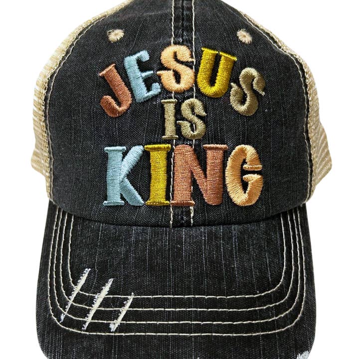 Jesus is King Women's Christian Themed Baseball Cap for wholesale by May & Gray