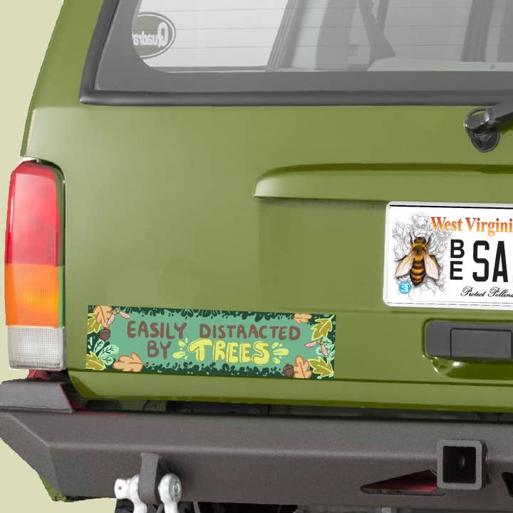 Spring Fox Studios - Wholesale Sticker - Easily Distracted by Trees bumper sticker1