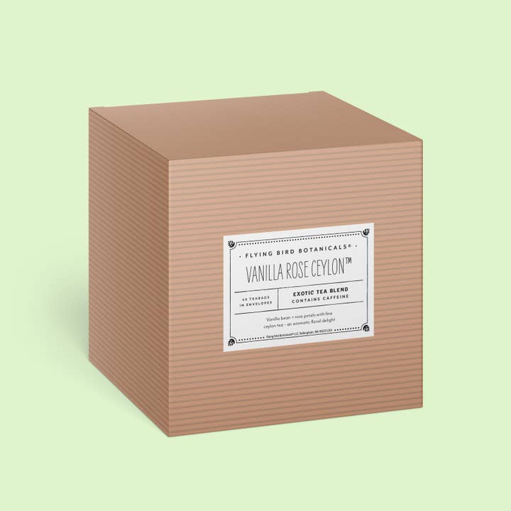 Flying Bird Botanicals - Wholesale Tea Bags - Vanilla Rose Ceylon - 45ct Individual Envelope Box1