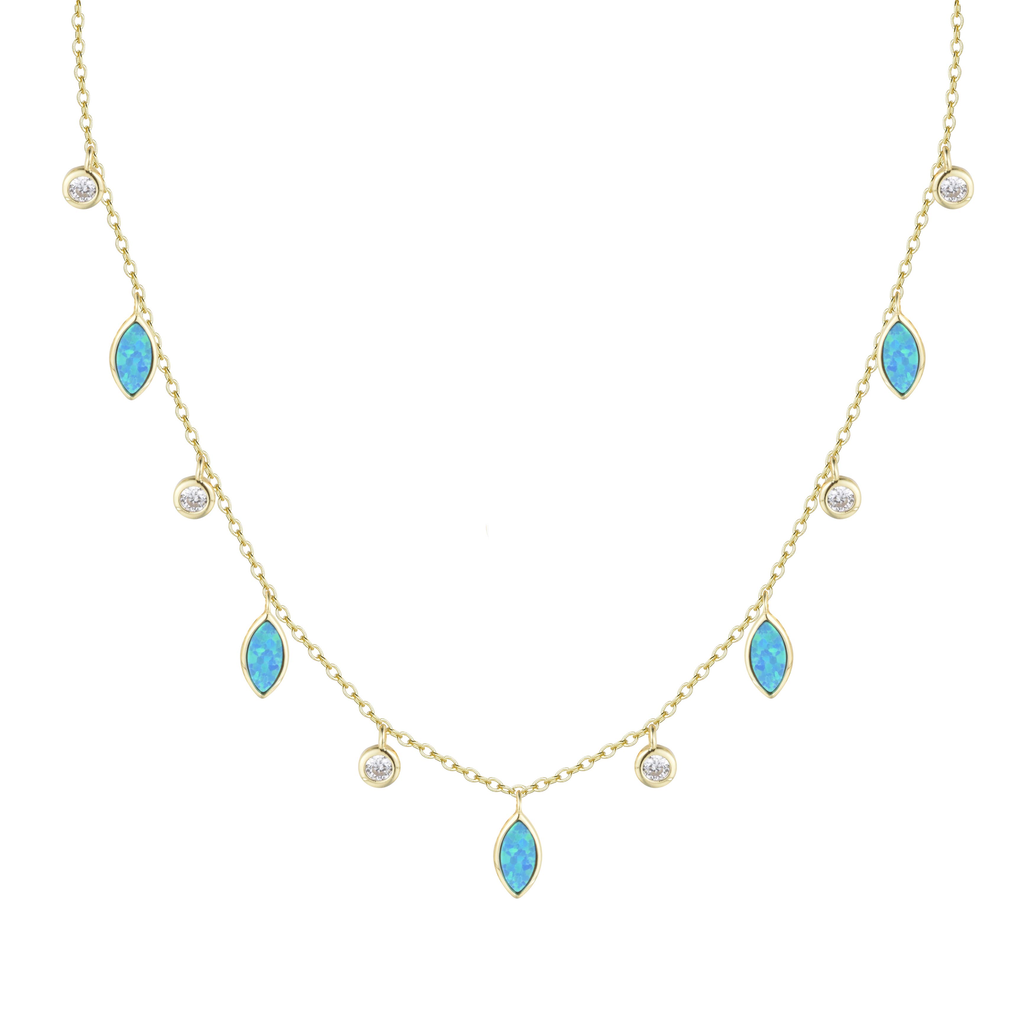 Kamaria Jewelry - Vendita all'ingrosso Collana con ciondolo/pendaglio - Collana girocollo con gocce di opale primaverile6