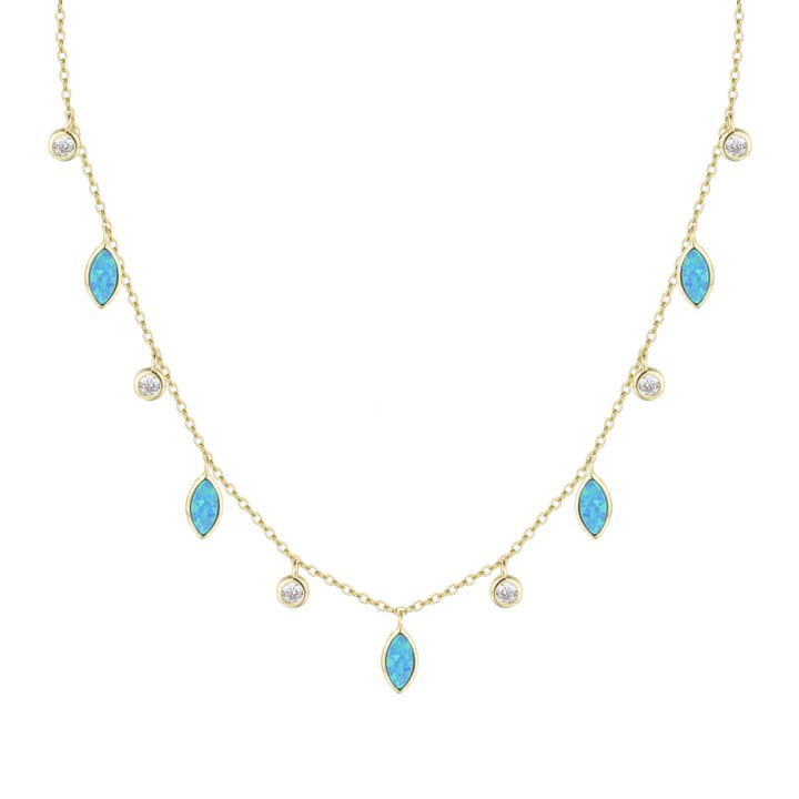 Kamaria Jewelry - Vendita all'ingrosso Collana con ciondolo/pendaglio - Collana girocollo con gocce di opale primaverile6