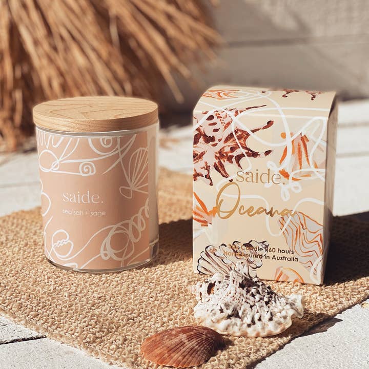 Oceana large candle - sea salt + sage for wholesale by saide.
