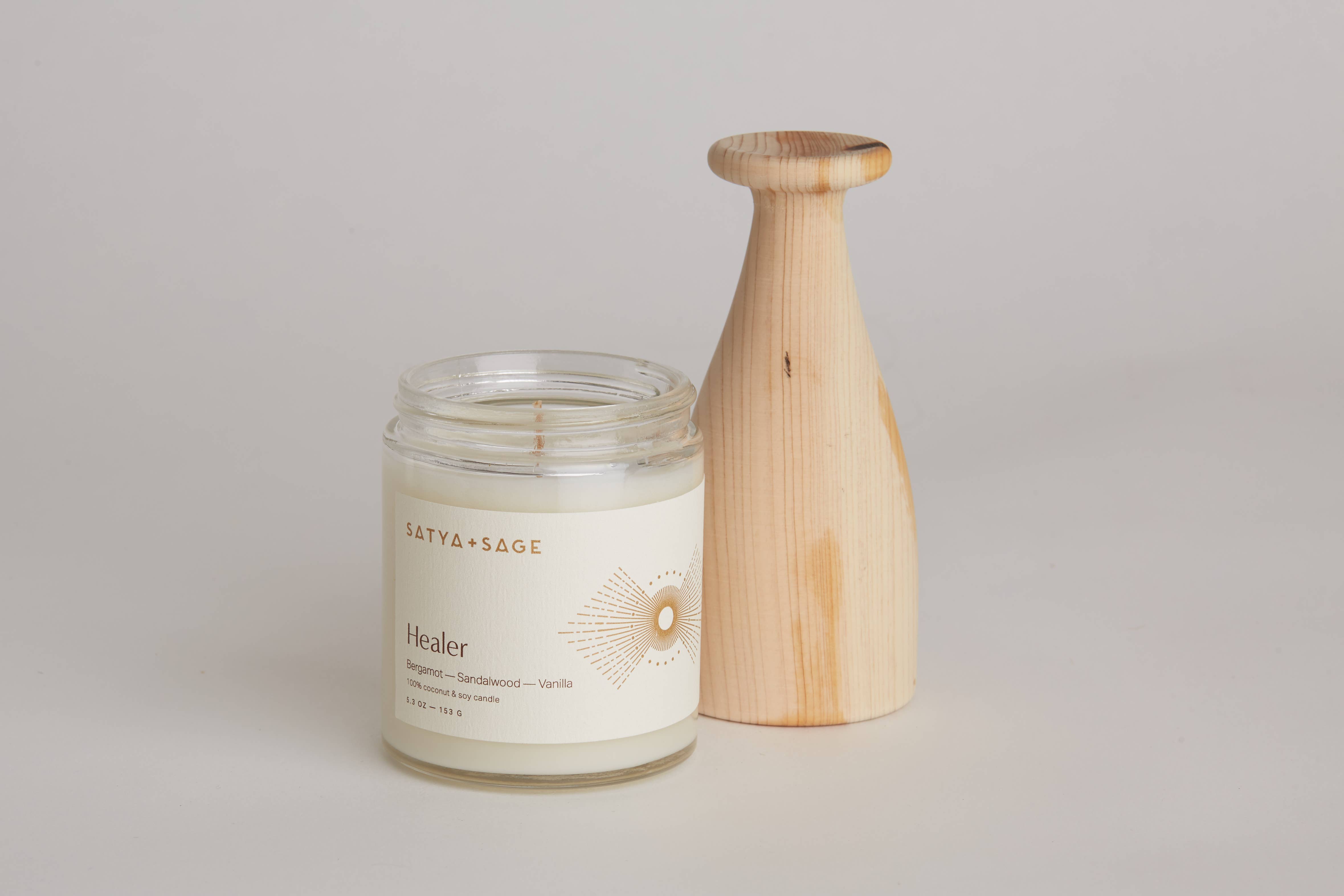 Satya + Sage - Wholesale Jar/Filled Candle - 5oz. Healer Candle1