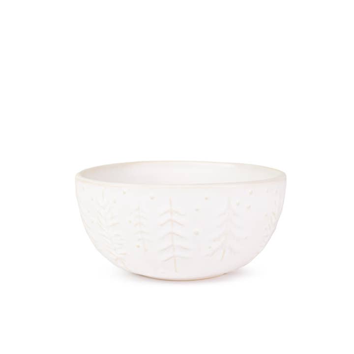Winter Fir Bowl Antique White 5.5" for wholesale by The Royal Standard
