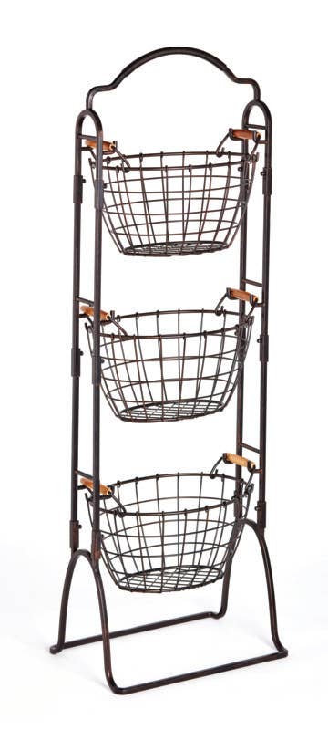 Fitz and Floyd® Mikasa® Pfaltzgraff® - Wholesale Basket - Mikasa Grmt Bscs Harbor 3 Tier Wire Basket Blk Gift Box Pkg