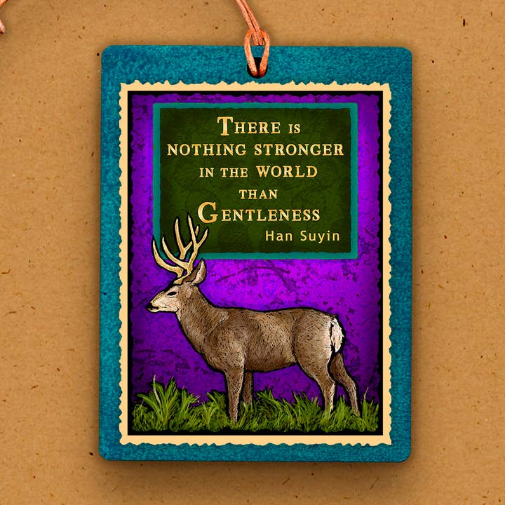 Handmade Wooden Ornament - Nature Quote - Deer for wholesale by The Kaleidoscope Designs