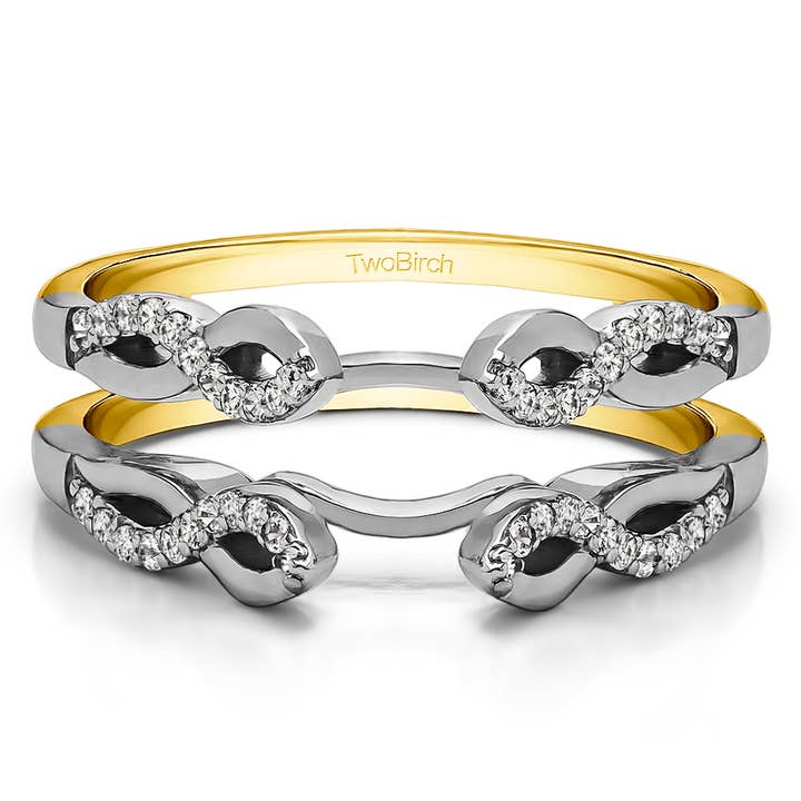 0.22 Ct Infinity Designed Wedding ring guard-Two Tone Gold for wholesale by TwoBirch