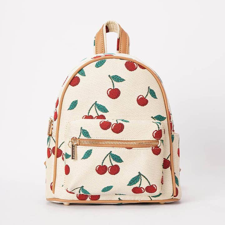 Cherry Small Rucksack in Cream Backdrop for wholesale by Signare London
