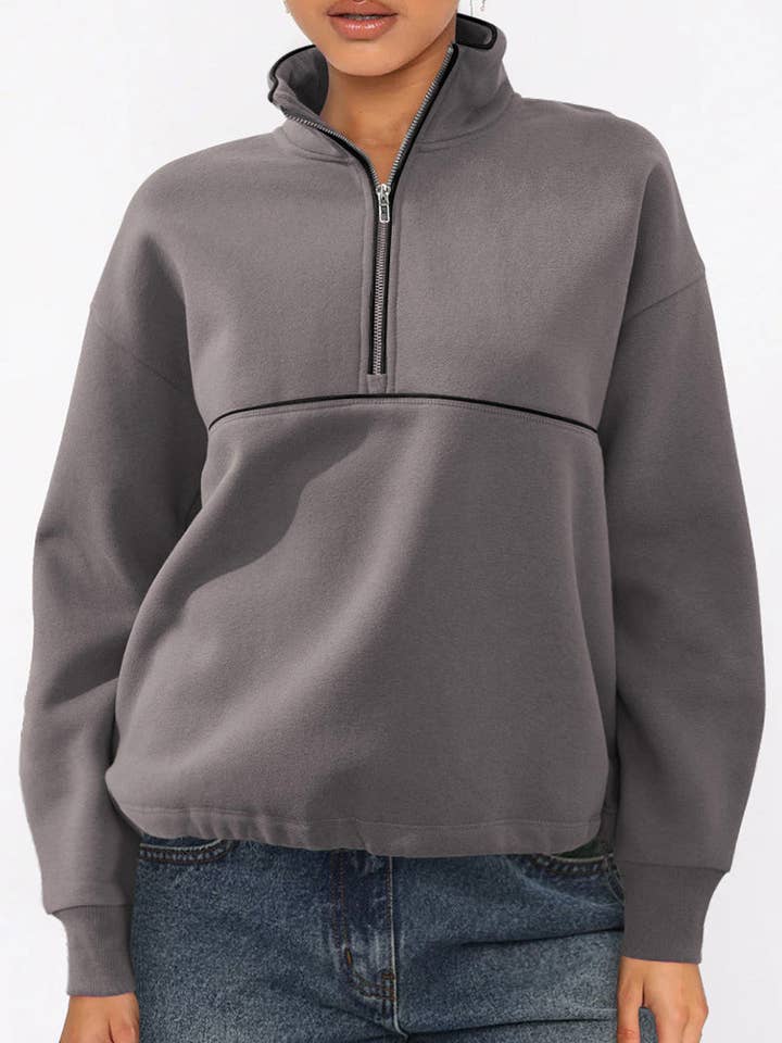 Mccolin - Wholesale Sweatshirt - Women's - Quarter-Zip Casual Sweatshirt