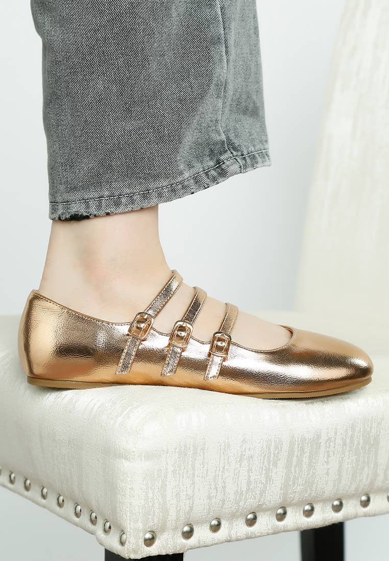 Rag Company - Wholesale Flats - Women's - Macarina Triple Strap Mary Jane Ballerinas12