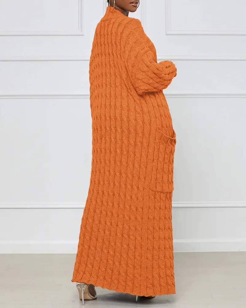 Queen Fashion – Colete - Mulher por atacado – cardigan palangre de malha de cabo frontal aberto1