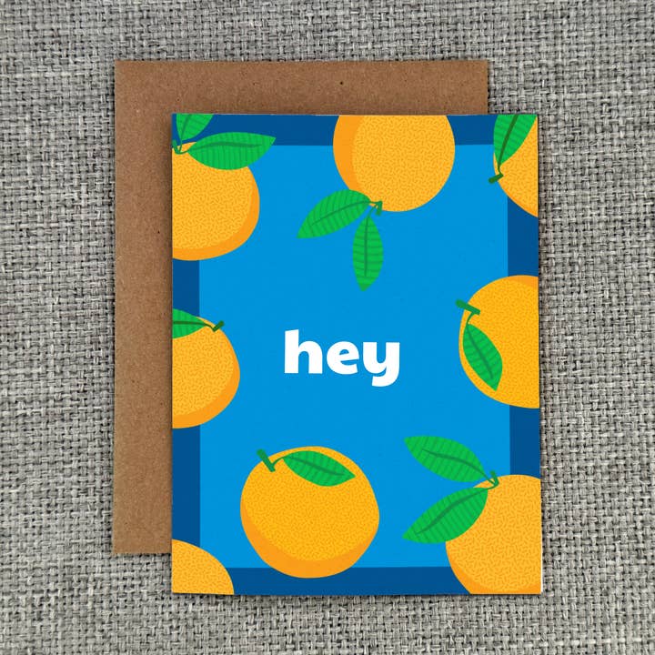 Hey Oranges Note Card for wholesale by Dandymark