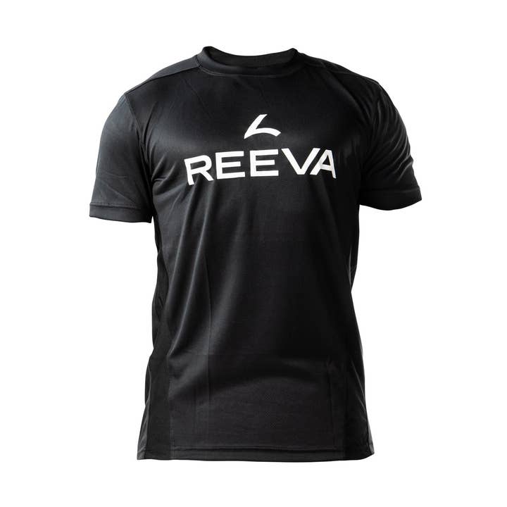 Camiseta esportiva preta Reeva por atacado de Reeva Europe