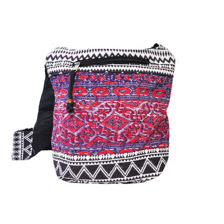 Zumki - Wholesale Crossbody Bag - Women's - Holly Cotton Kantha Stitch Crossbody1