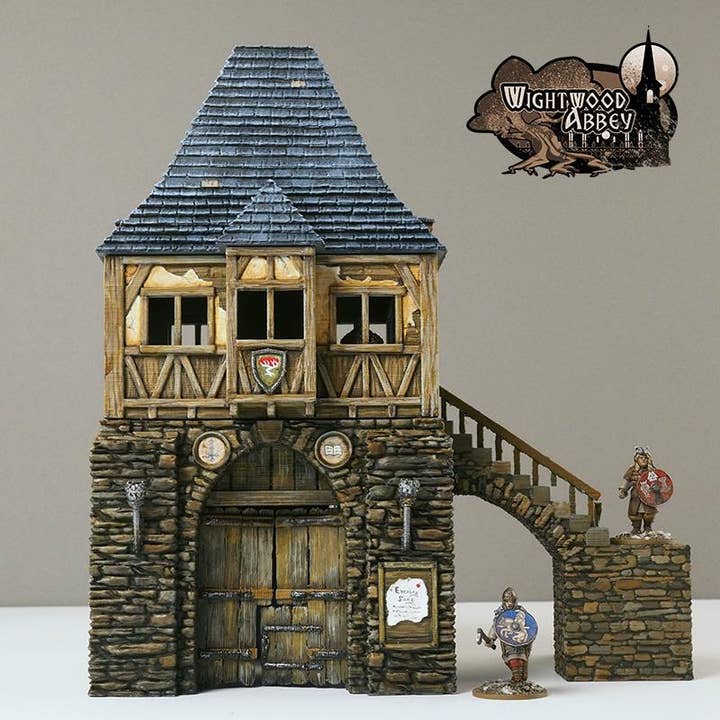 Porte de la maison - Ensemble Abbaye de Whitewood | Diorama | DnD | Wargaming | Bâtiment | Village | Ville - Impression 3D de haute qualité, 15mm, 28mm, 32mm pour la vente par The Beaver and Broadsword
