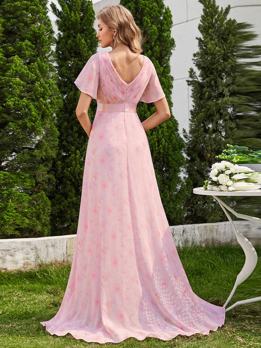 Ever-Pretty - Vendita all'ingrosso Abito da sera - Donna - Abito da damigella in chiffon con doppio scollo a V e volant66