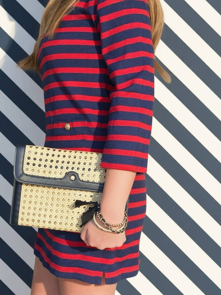 French Quarter Clutch- Navy - Wholesale for wholesale by Clutch Charleston