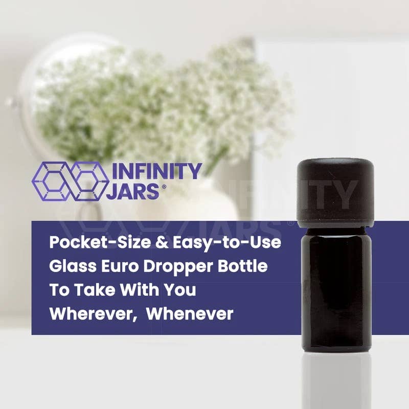 Infinity Jars - Wholesale Essential Oil Holder - 5 ml Glass Essential Oil Bottle with Euro Dropper Cap3