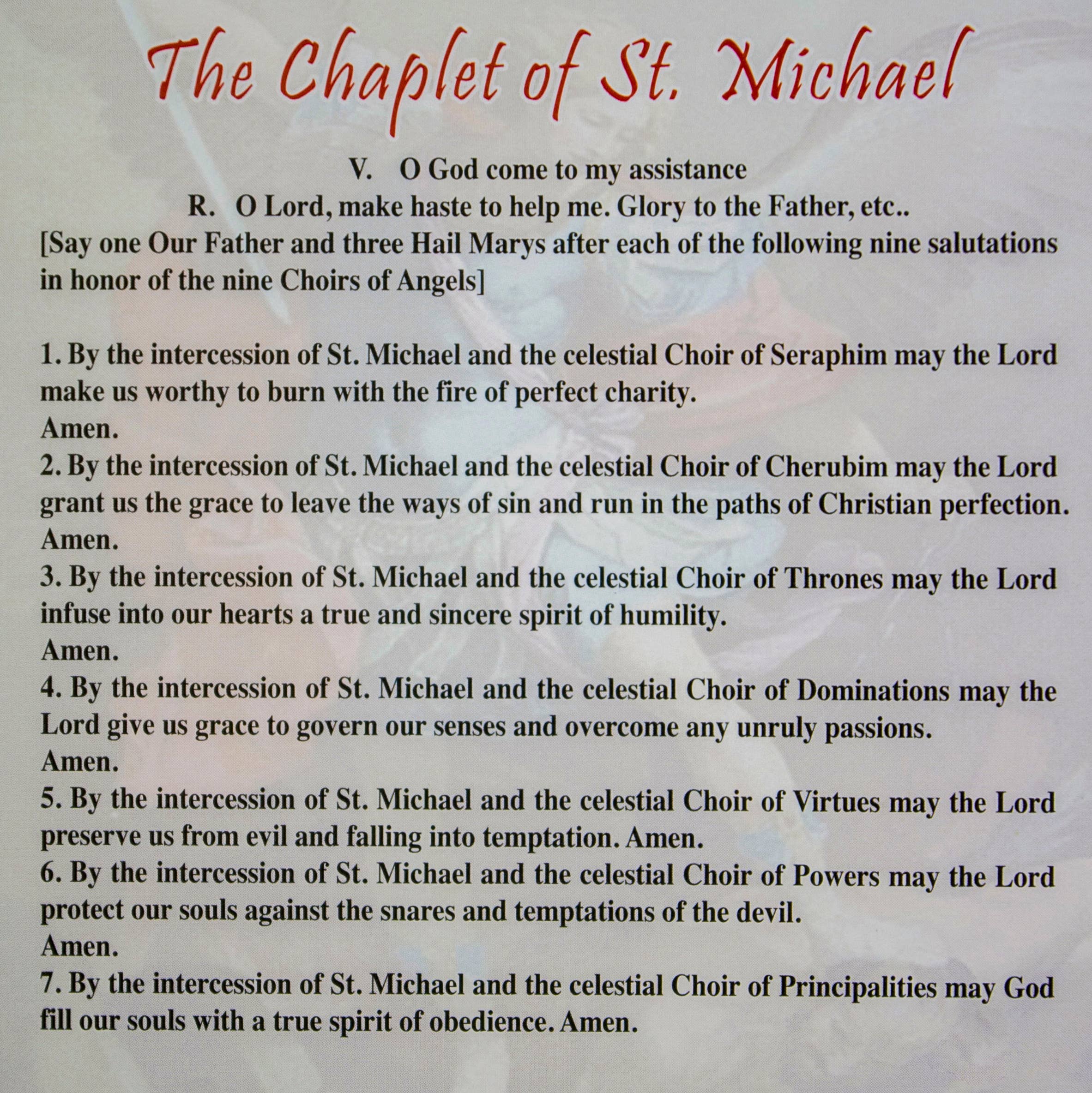 Village Gift Importers - Wholesale Prayer Beads Necklace - St. Michael Chaplet with Black Crystal Beads3