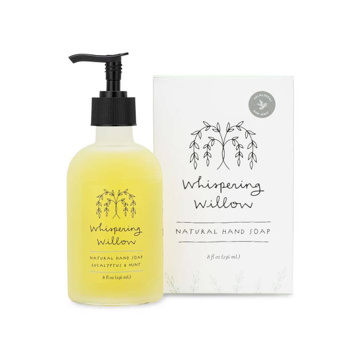 Whispering Willow - Wholesale Hand Soap/Wash - Eucalyptus & Mint Hand Soap - 8oz Glass Bottle