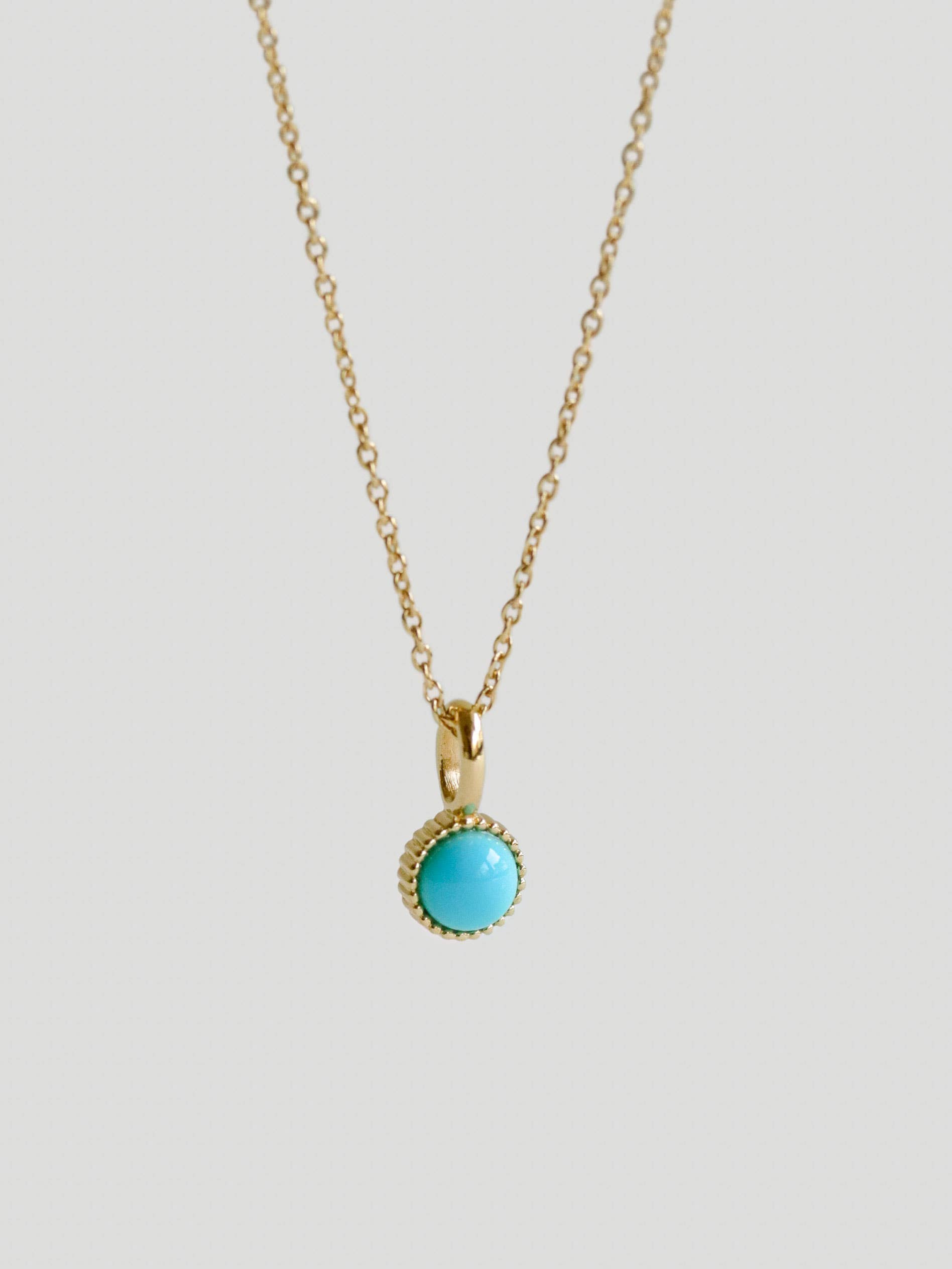 CURIOUS CREATURES - Wholesale Pendant/Charm Necklace - Nyssa Necklace - Blue Turquoise  (Champagne Gold)2