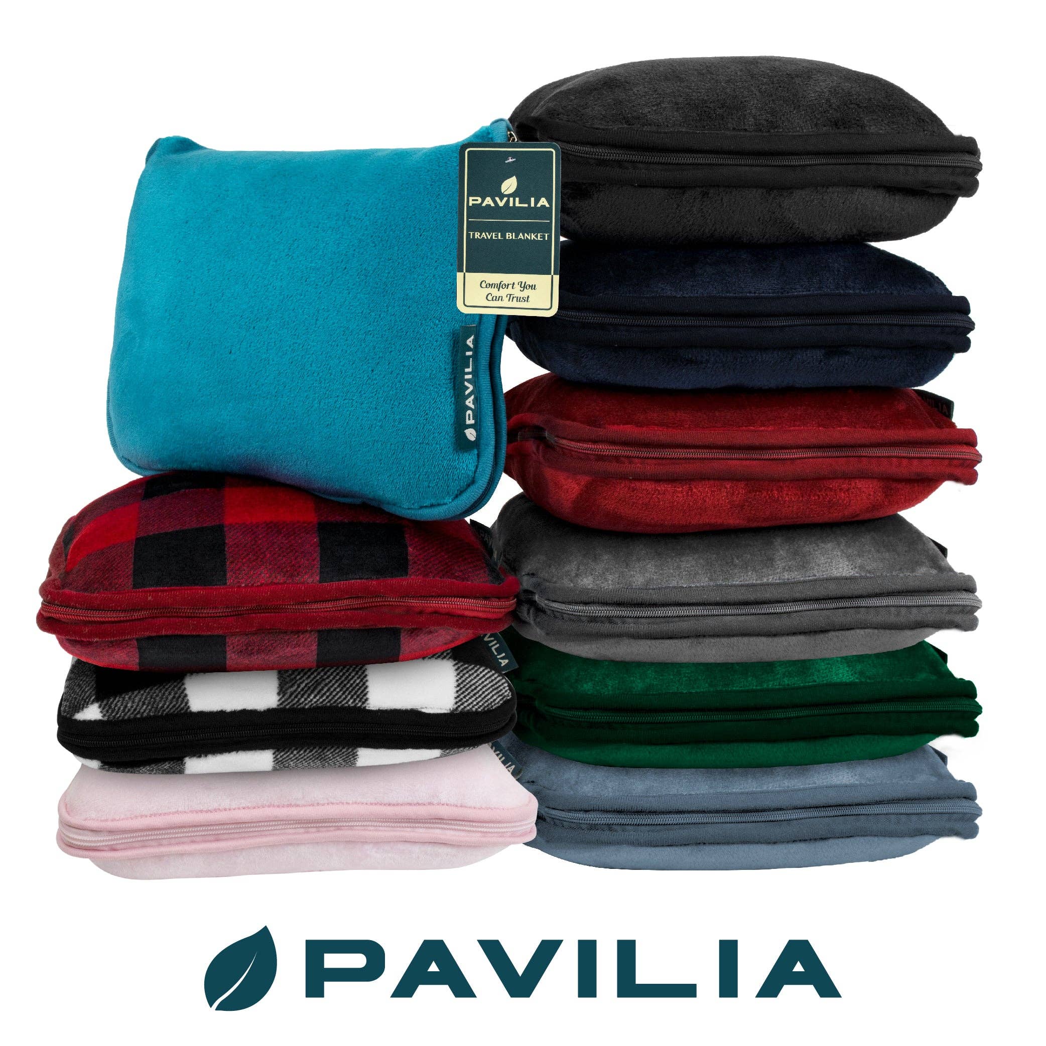 Pavilia - Venta al por mayor Mantas de viaje - Manta de viaje de felpa premium con almohada7