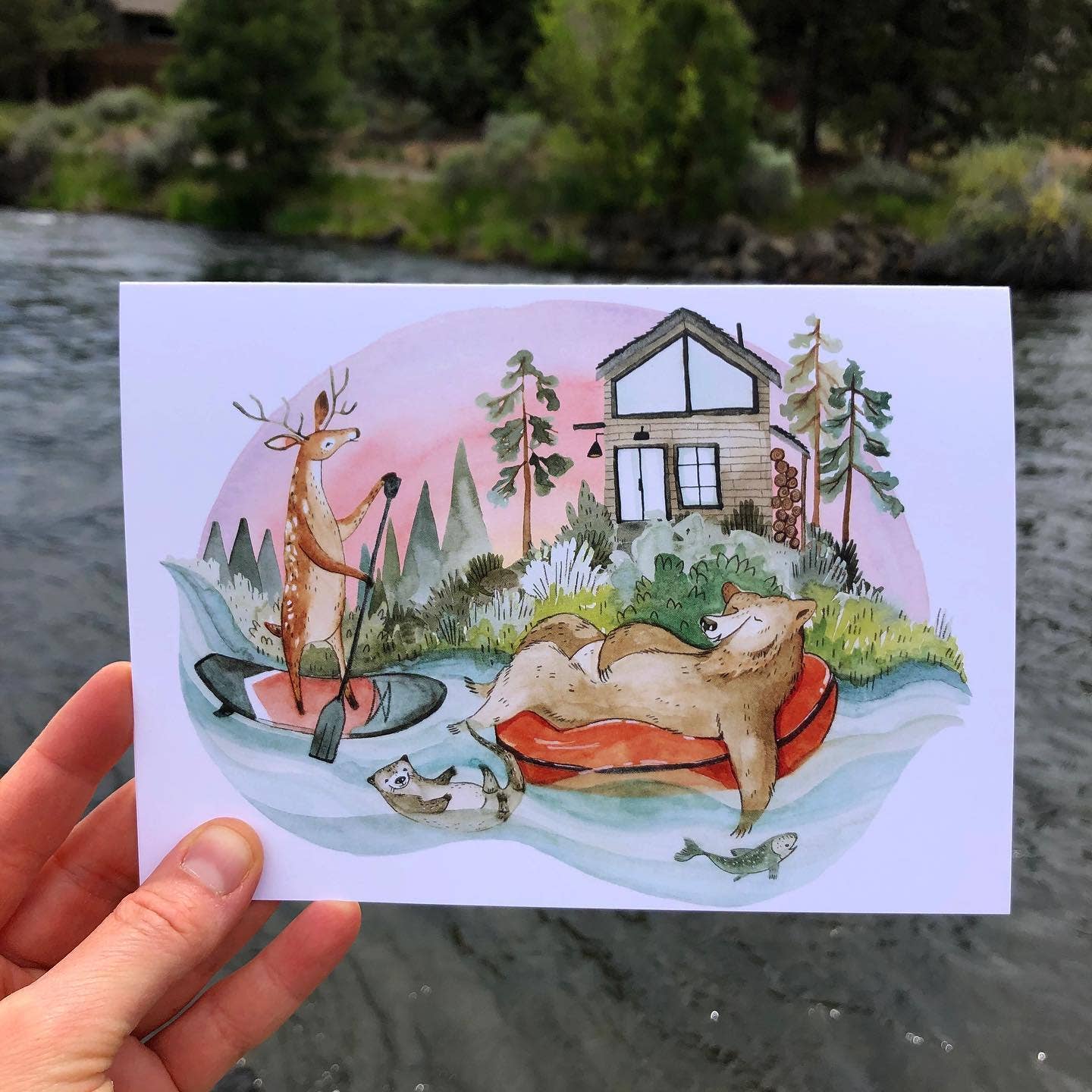 Canyon & Cove Art - Wholesale Everyday Greeting Card - River Float Card1