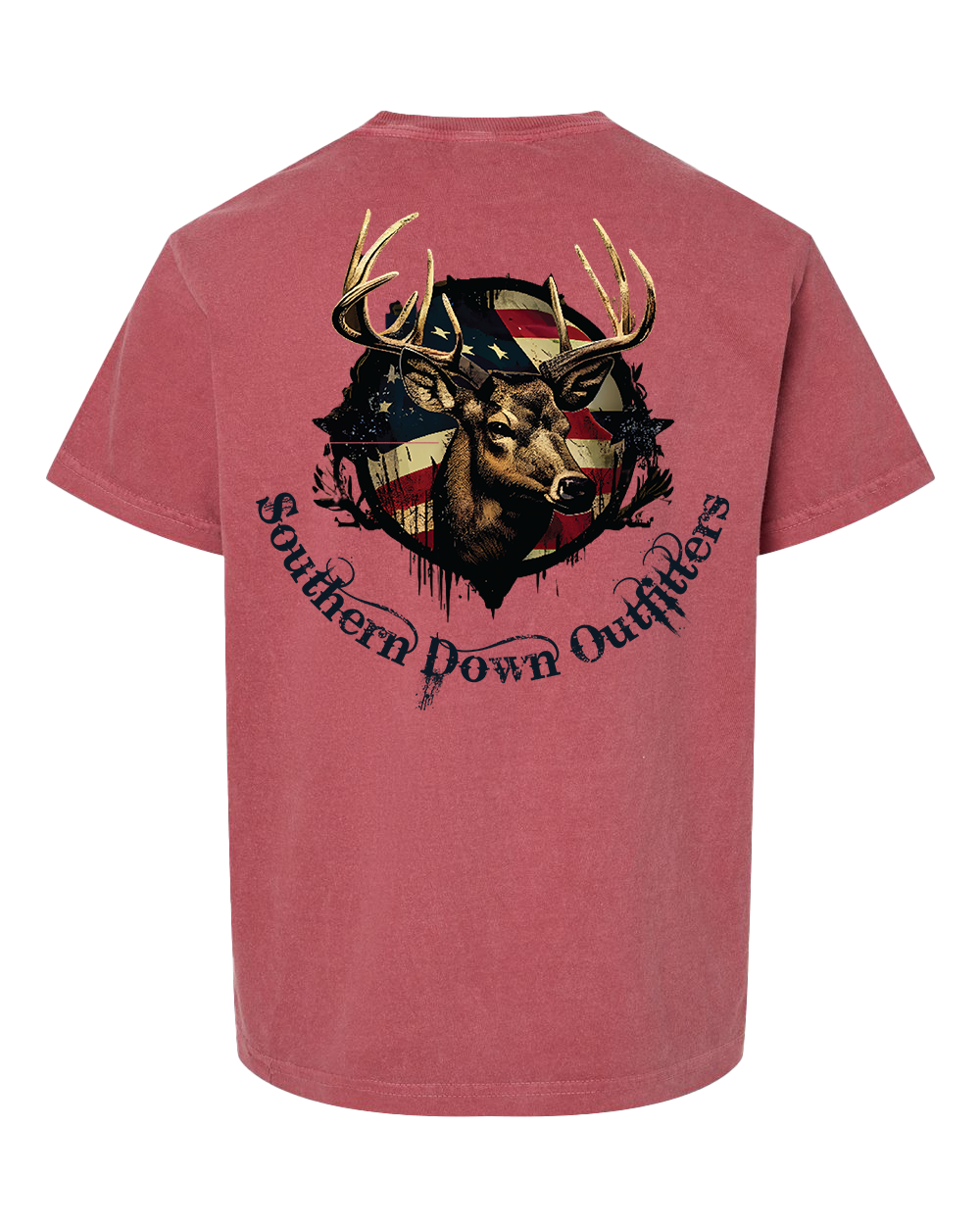 Southern Down Outfitters – Engroshandel T-shirt med serigrafitryk – til børn – Deer Flag Youth Tee1