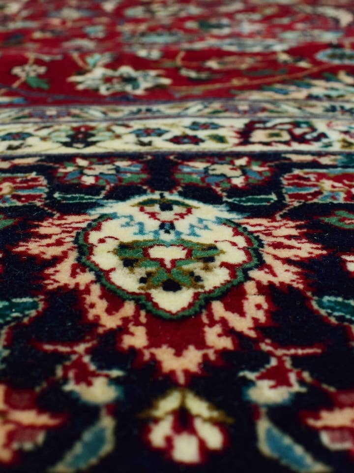 Heirloom Amoughli Red/Blue Square Rug, 8'4" x 7'10" for wholesale by Noori Rug